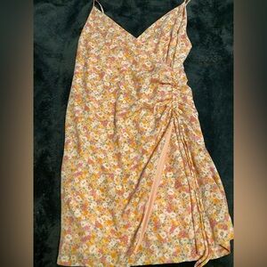 Pink Floral Print Women's Dress